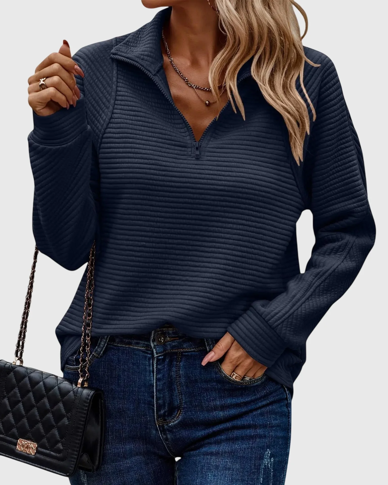 Abigail™ | Elegant Sweater with Zipper - Image 6