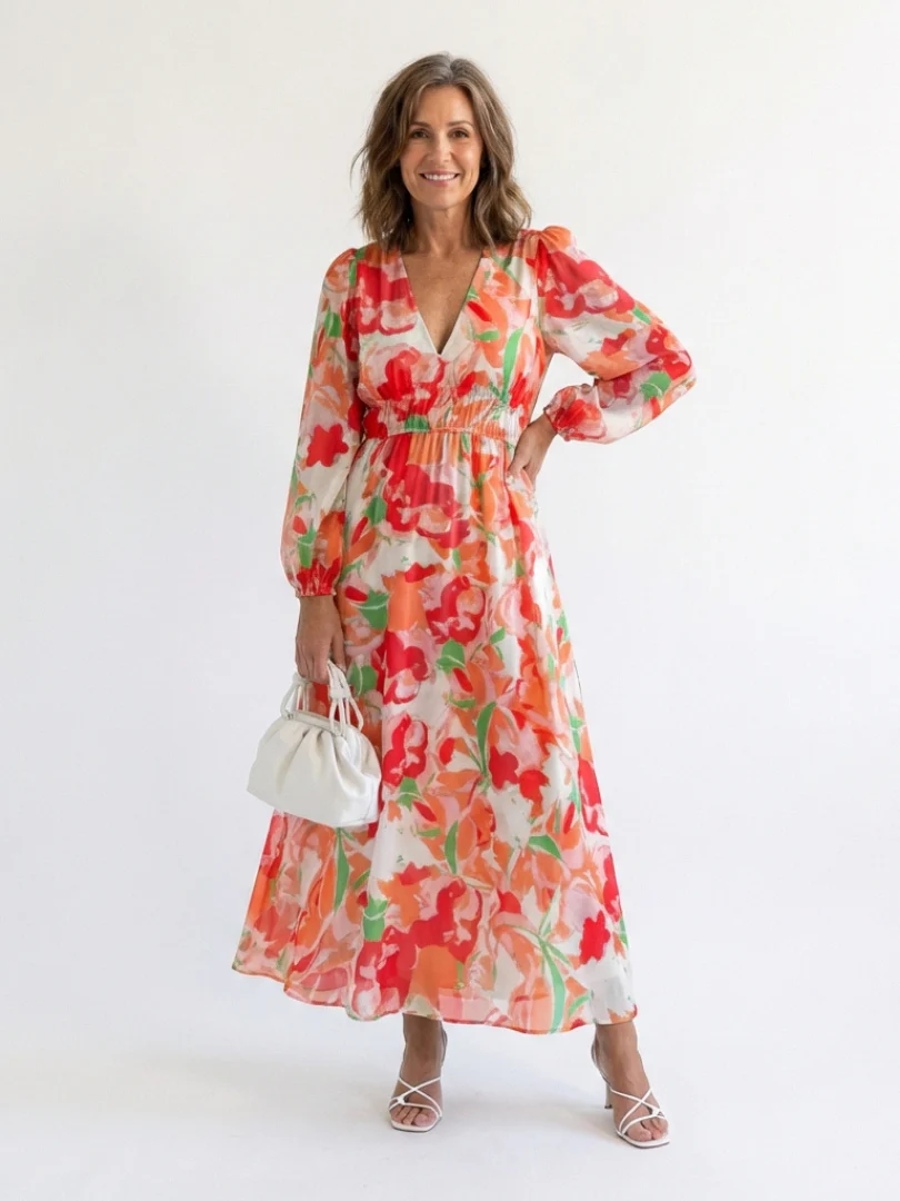Althea | Long Sleeve Floral Maxi Dress - Image 5