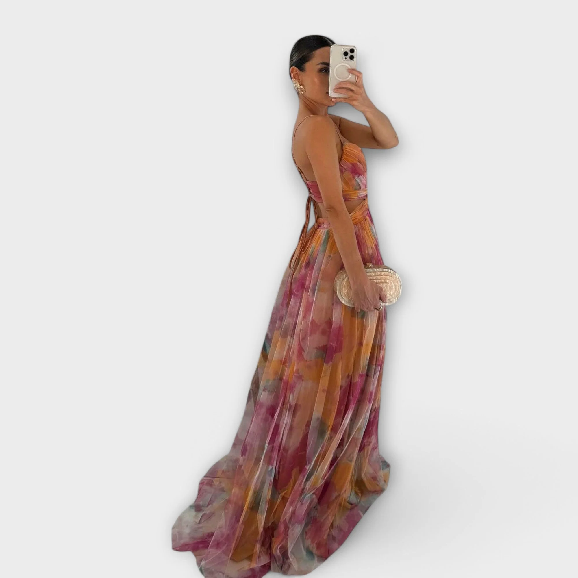 Annai Mesh Maxi Dress - Elegant and Figure-Hugging - Image 4