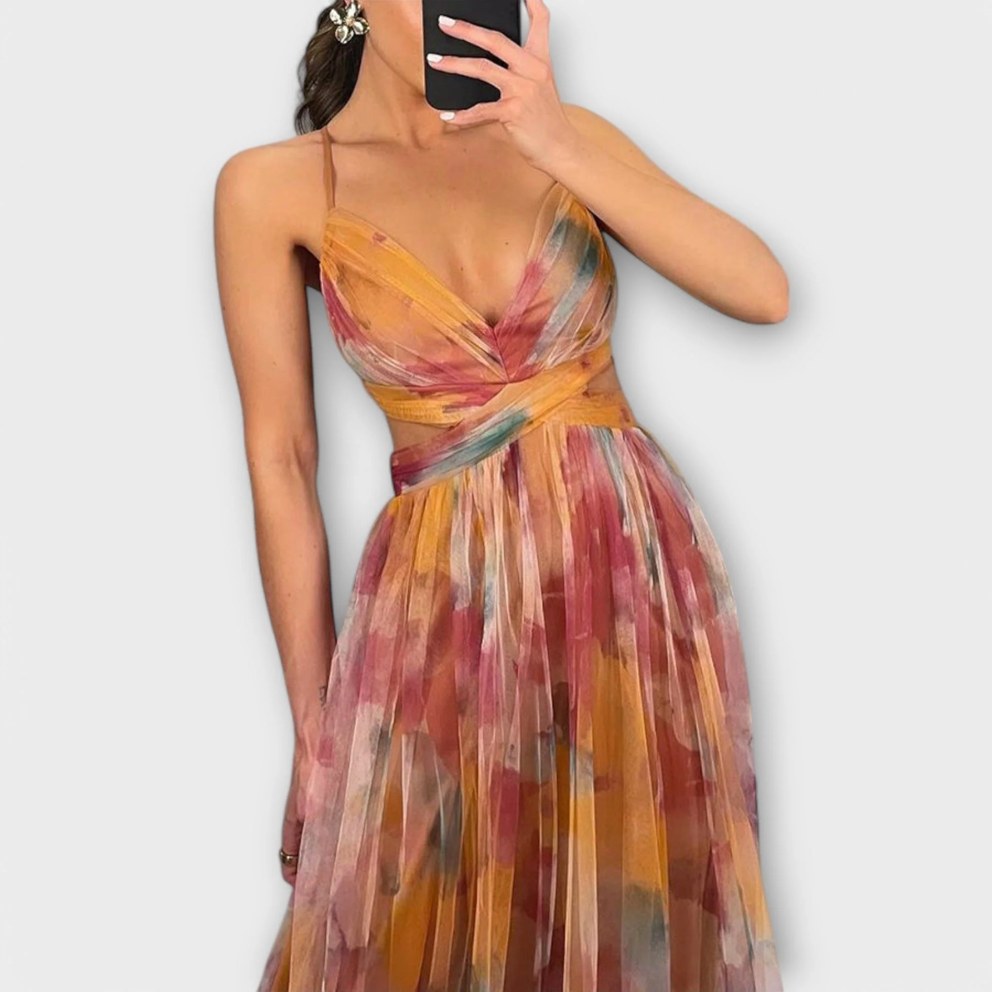 Annai Mesh Maxi Dress - Elegant and Figure-Hugging - Image 5