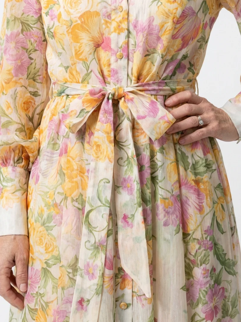 Cressida | Floral Sheer Long Sleeve Maxi Dress - Image 3