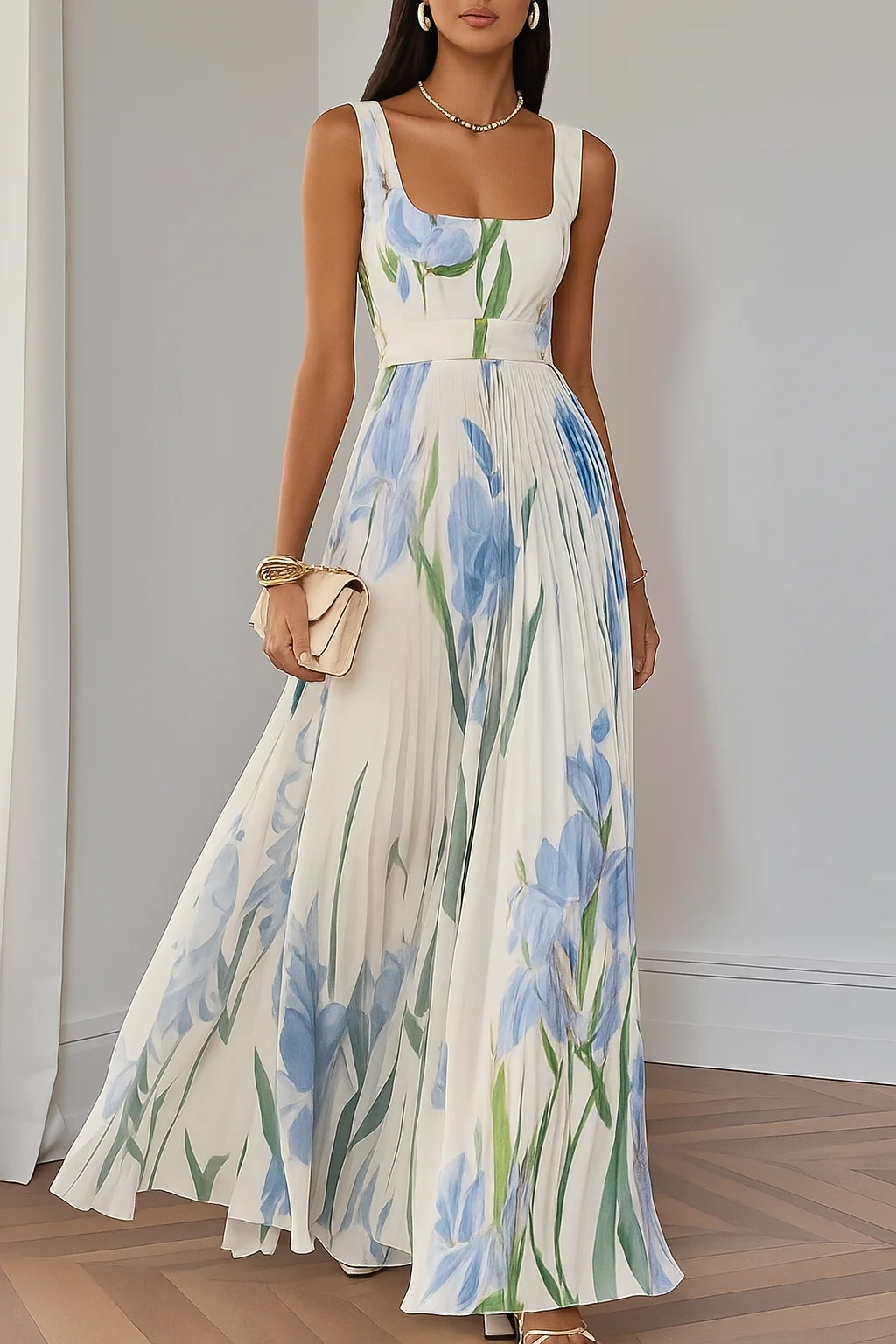 Cross-Border Floral Pleated Dress - Image 3