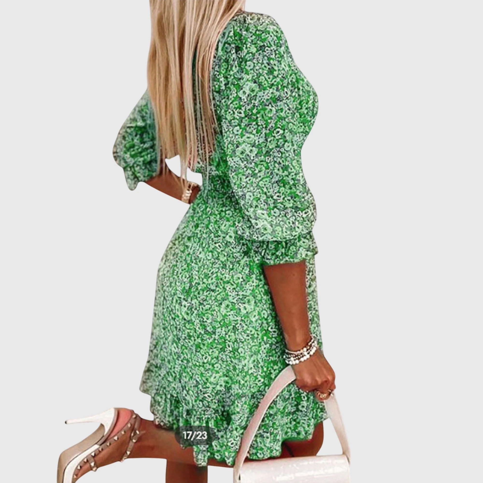 Elisa™ | Floral Puff Sleeve Dress - Image 4