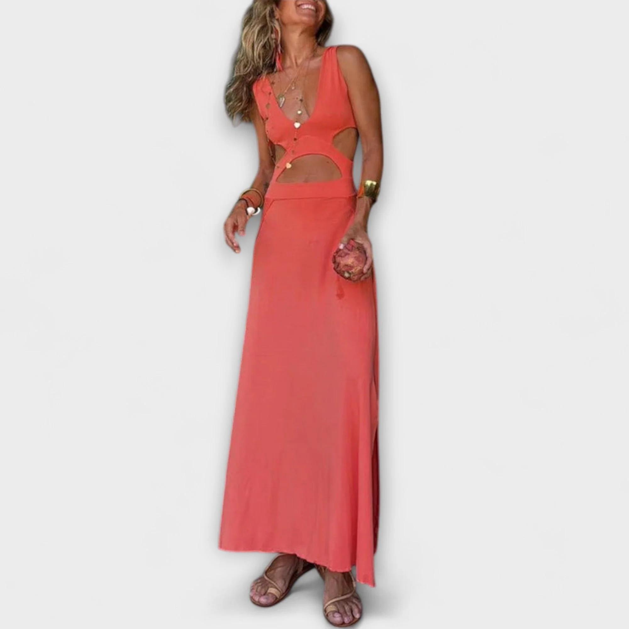 Ella - Eleanor Tie-Dye Cutout Schlitz Stretch Dress - Image 3