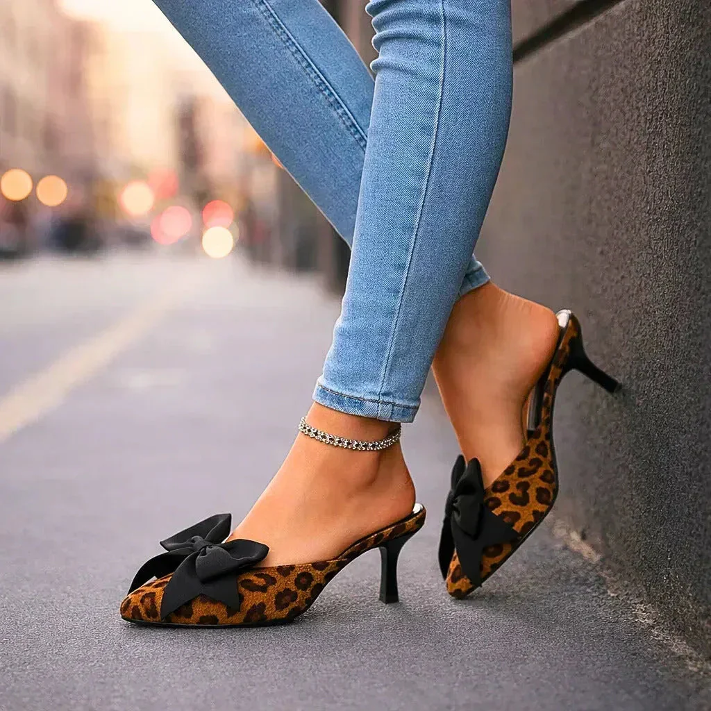 SIENNA LEOPARD BOW HEELS - Image 2
