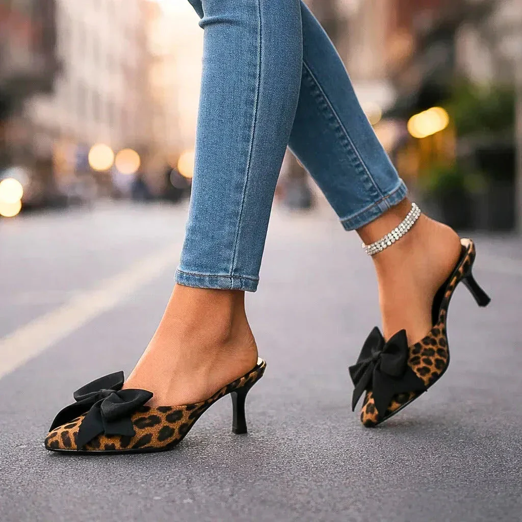 SIENNA LEOPARD BOW HEELS - Image 3