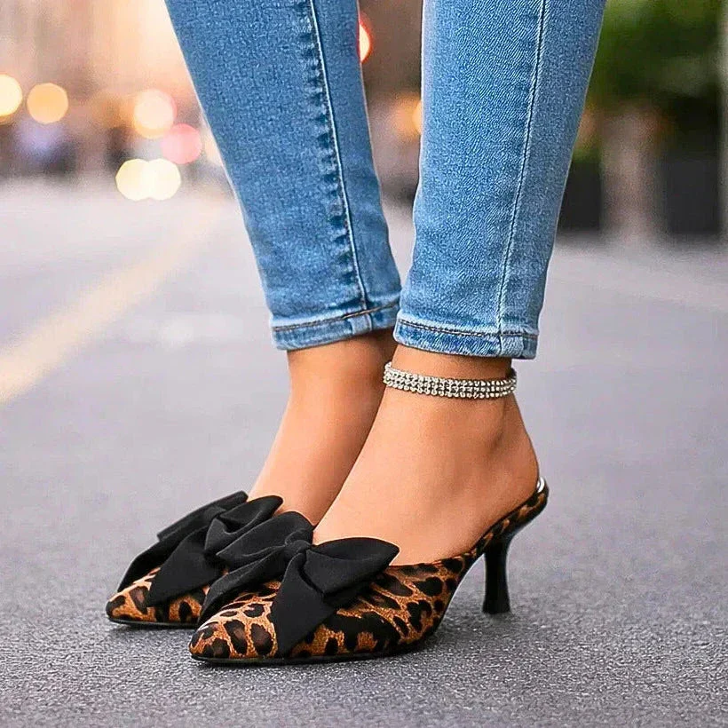 SIENNA LEOPARD BOW HEELS - Image 4