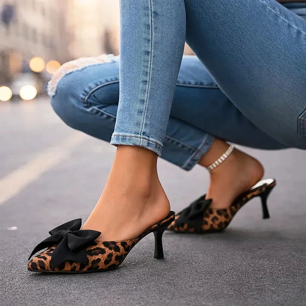 SIENNA LEOPARD BOW HEELS - Image 6