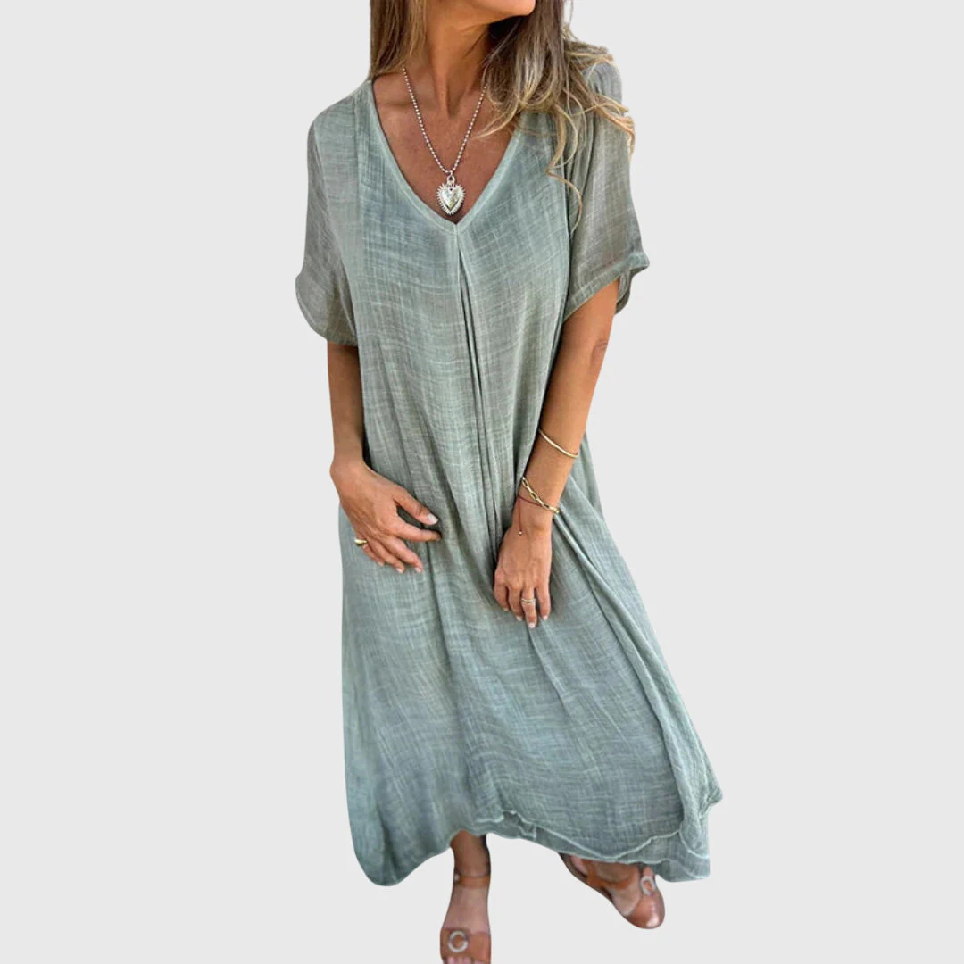 Fiona™ – Elegant Lightweight V-Neck Dress - Image 6