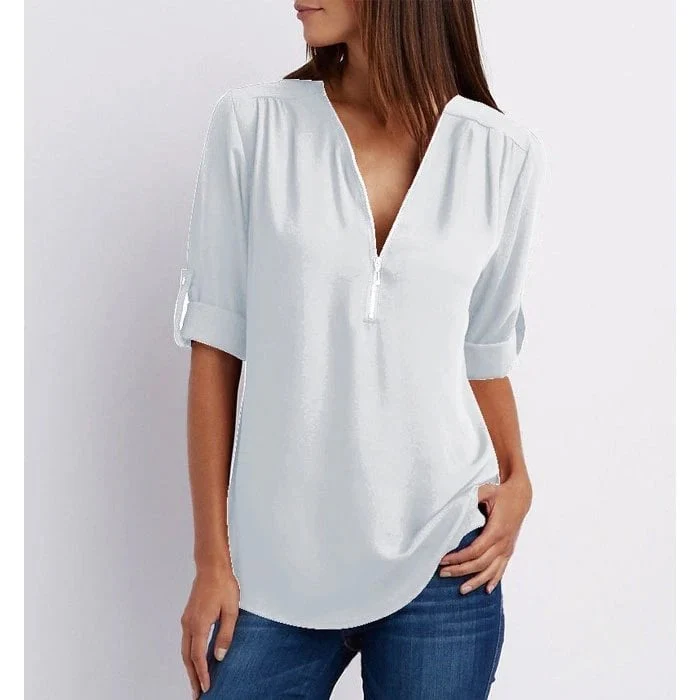Gwen | Chic Zipper Blouse - Image 2
