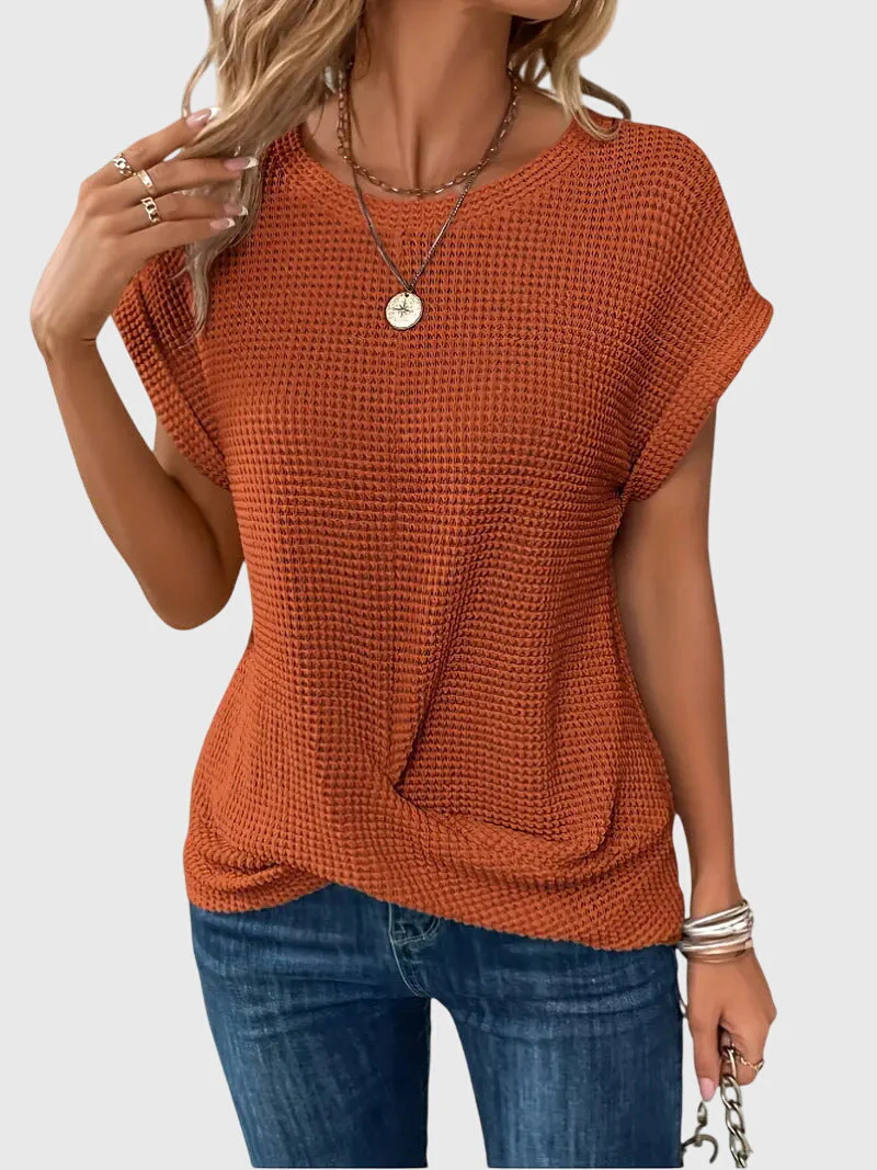Isa™ | Elegant Blouse with Crew Neck - Image 3