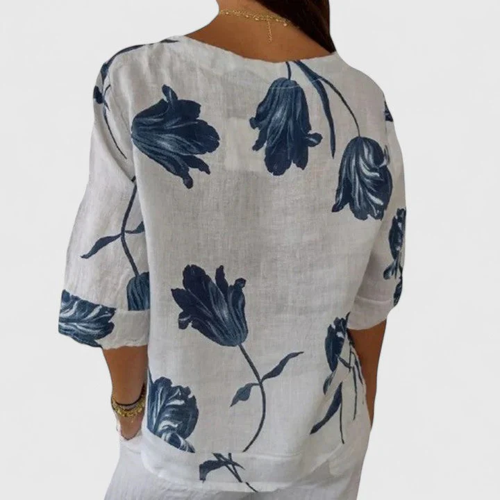 Isabel | Elegant Floral Print Blouse - Image 2