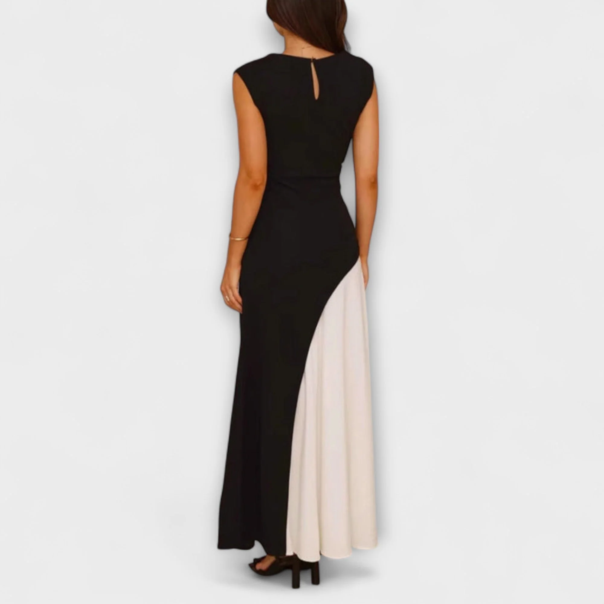 Isabel - Monochrome Color Block Waist Dress - Image 3