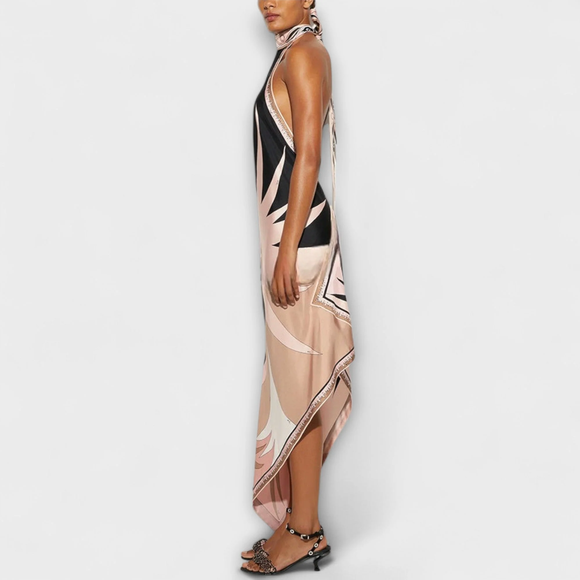 Ivy - Unique Satin Strap Dress - Image 2
