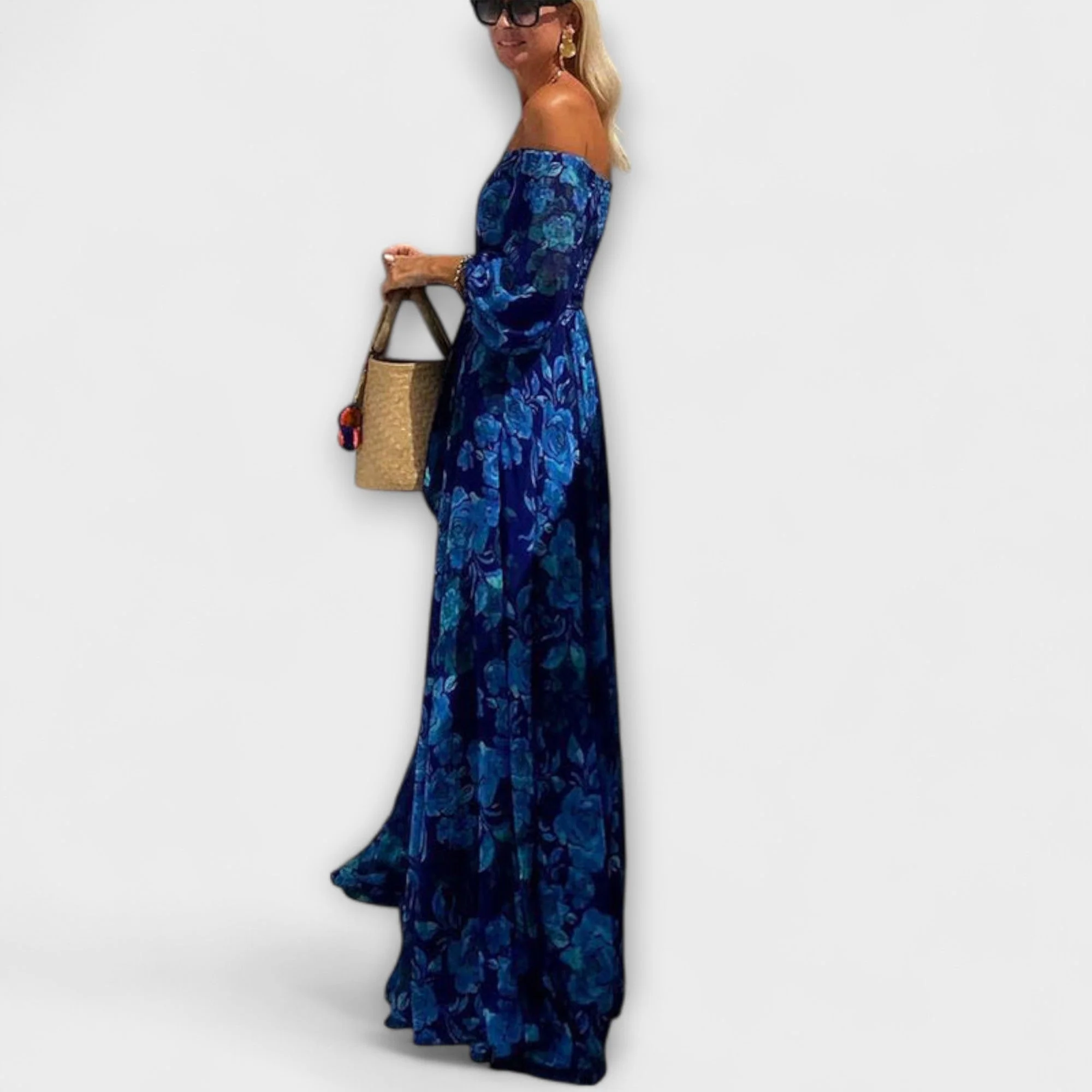 Juniper - Floral Off-Shoulder Smocked Maxi Dress for Vacation - Image 3