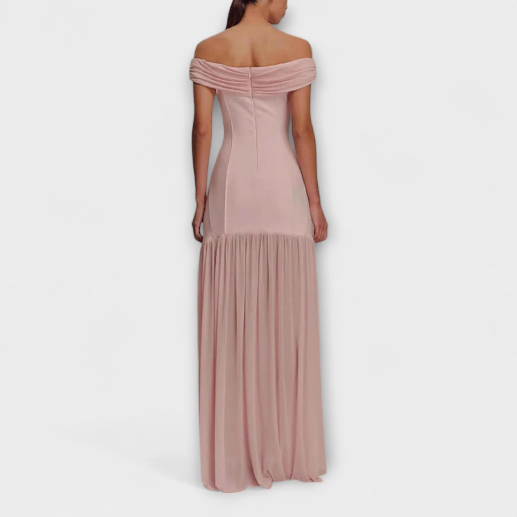 Maelie - Chic Strapless Bodycon Maxi Dress with Floral Embellishments - Image 4