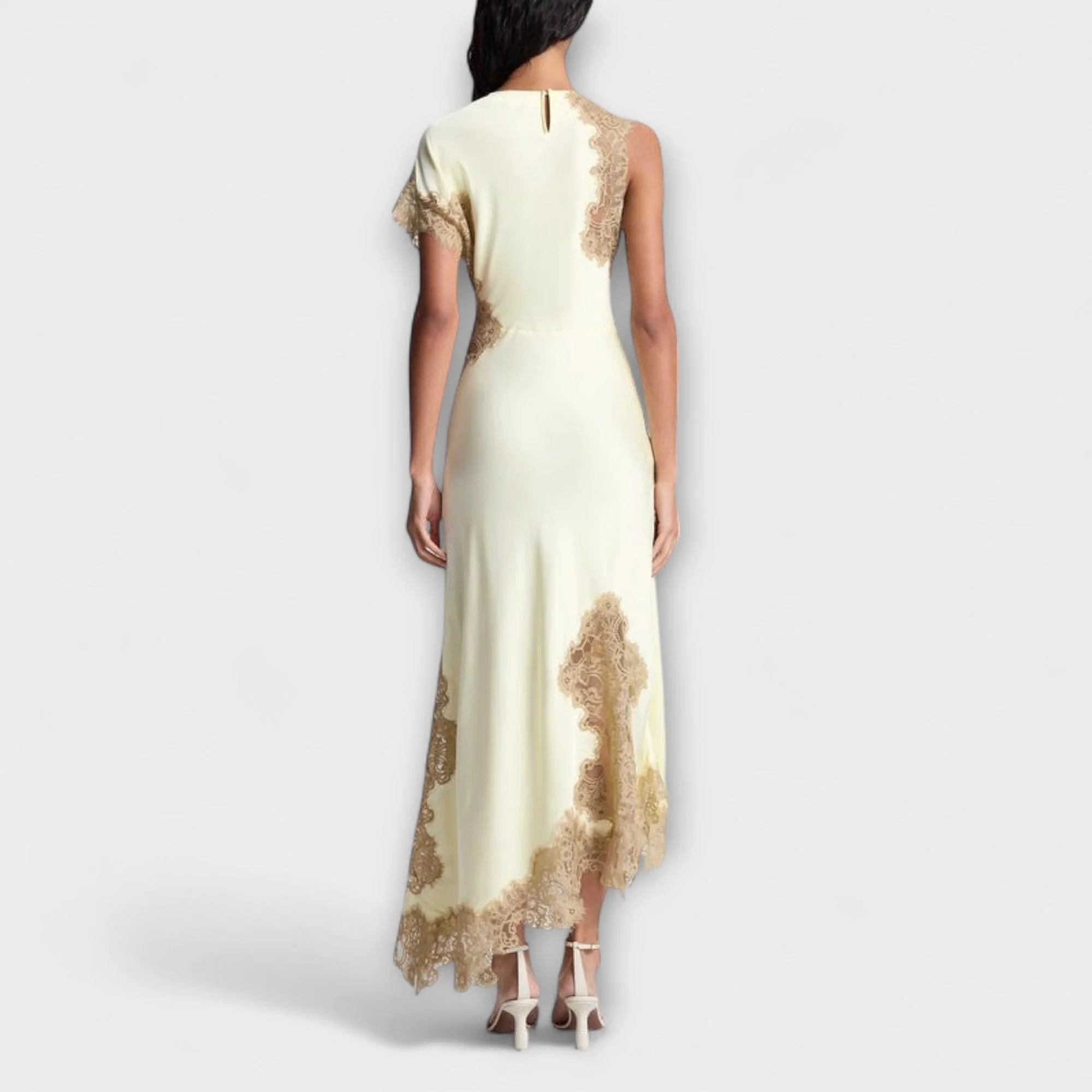 Margaret - Maxi Dress with Satin and Lace Accents - Image 3