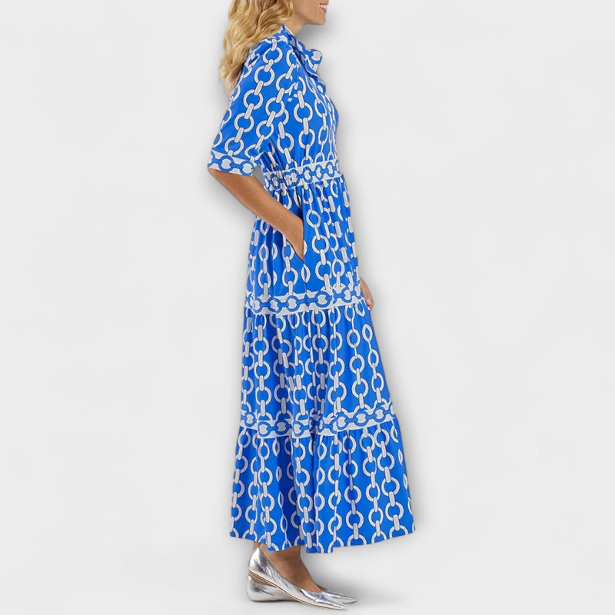 Midi Dress with Chain Pattern - Image 11