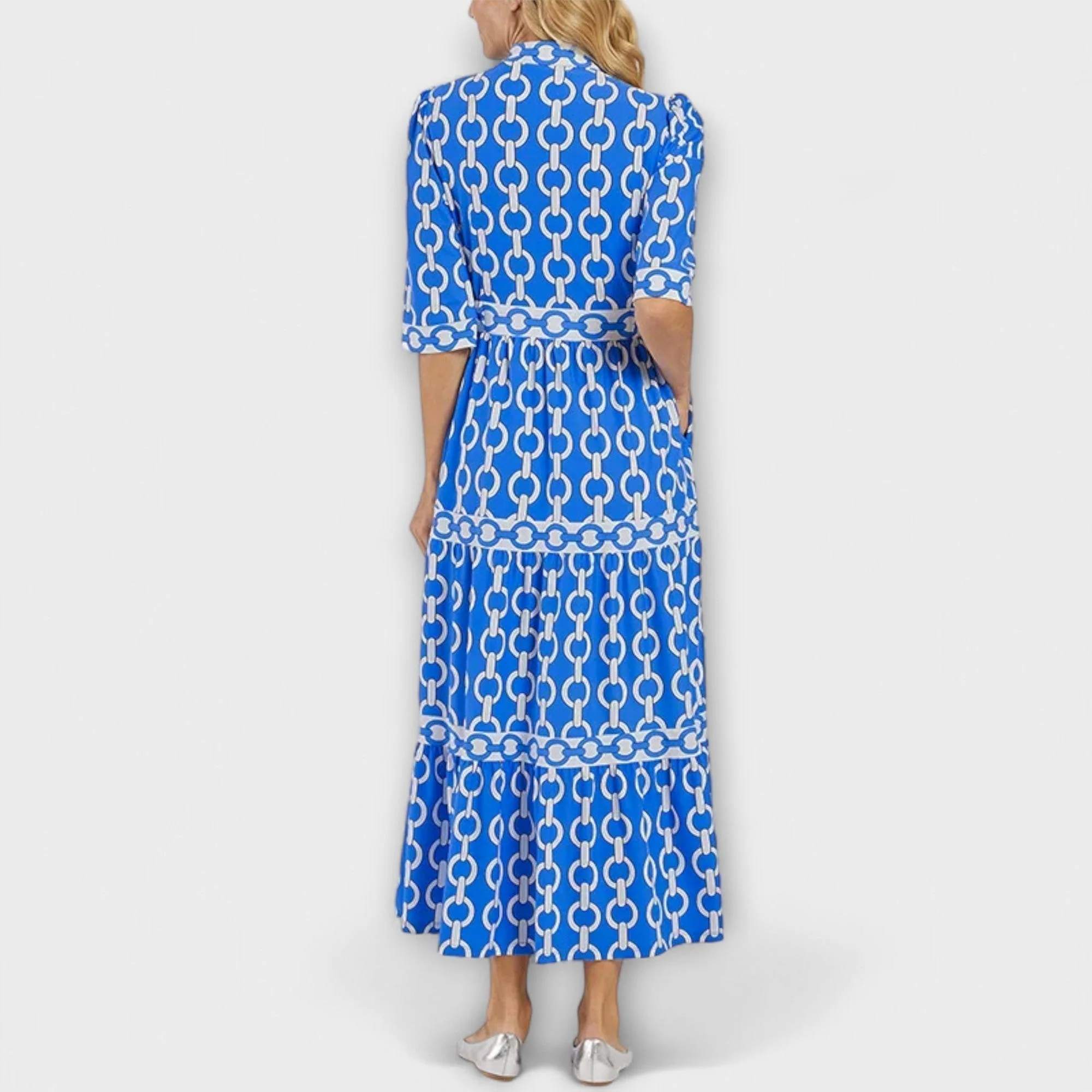 Midi Dress with Chain Pattern - Image 12