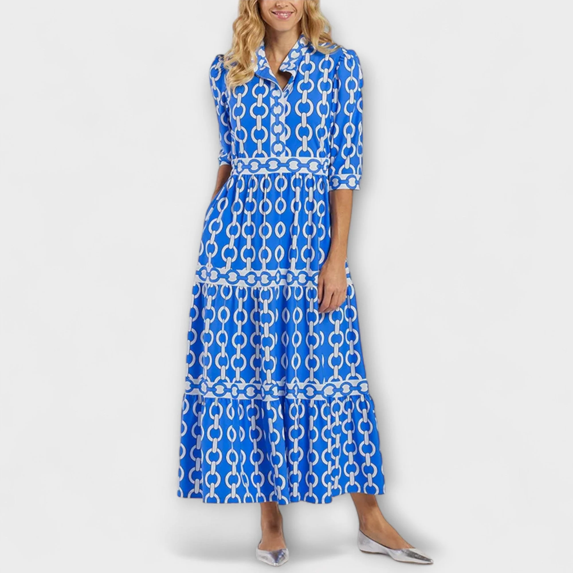 Midi Dress with Chain Pattern - Image 3