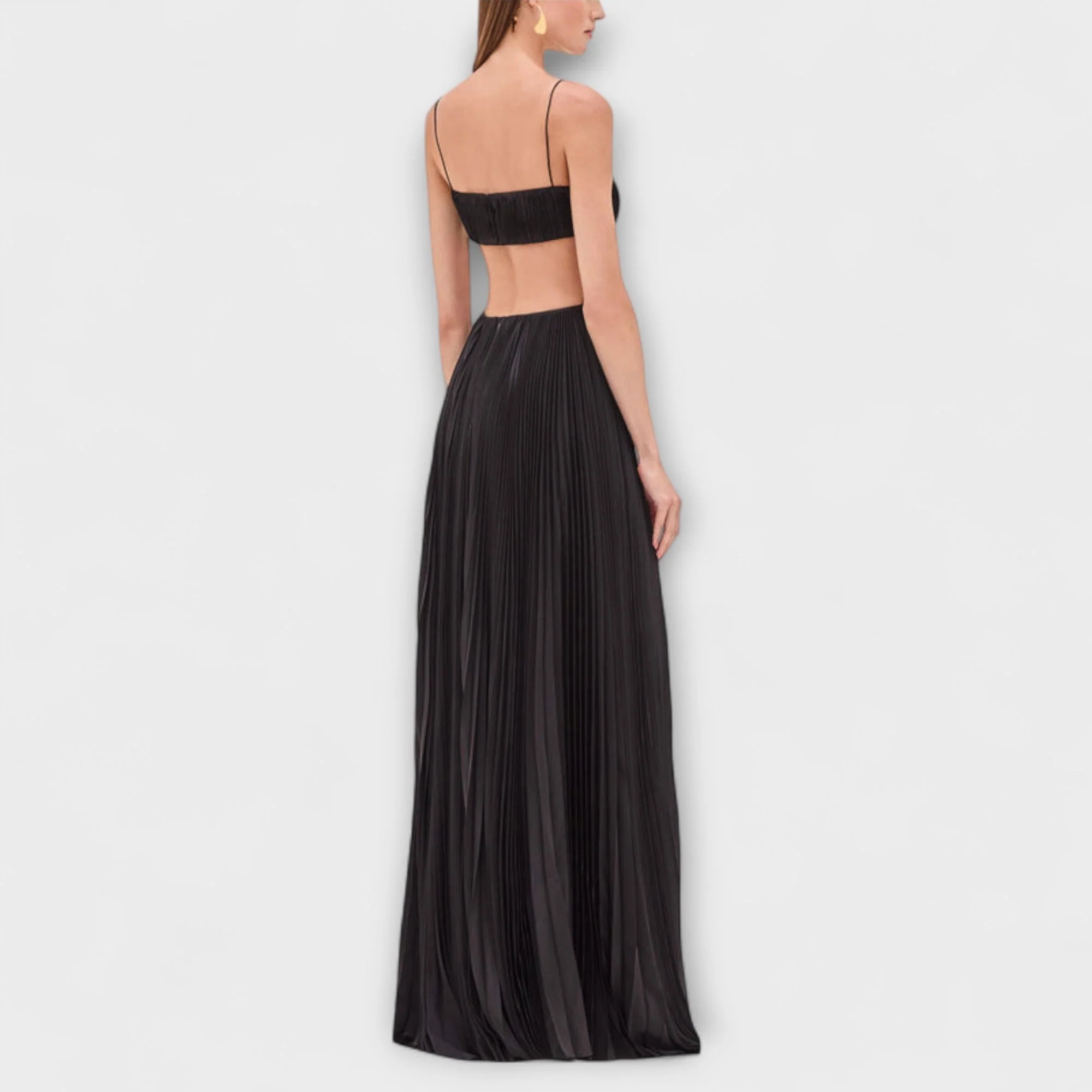 Mireille - Chic Pleated Cutout Flowing Maxi Dress - Image 3