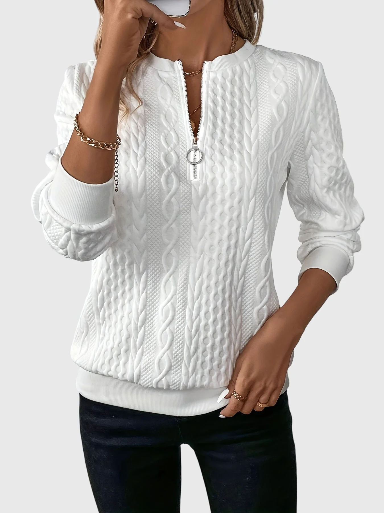 Nora™ | Sweater with Zipper - Image 3