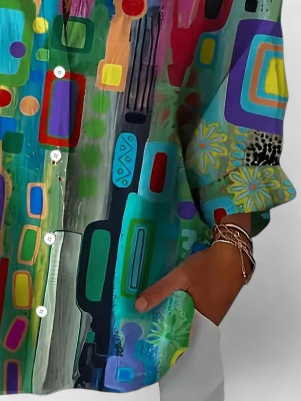 Rose™ | Elegant Geometric Pattern Blouse - Image 4