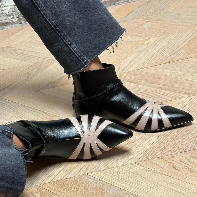 Gloria | Pointed Geometric Ankle Boot - Image 2