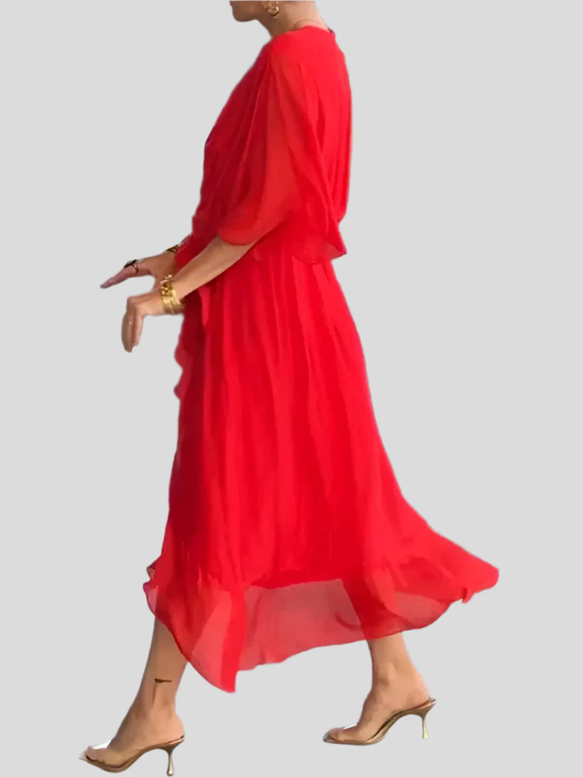 Gentle Tiered Ruffle Midi Dress - Image 7