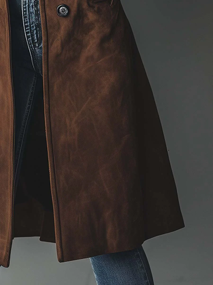 Teresa | Vintage Style Suede Trench Coat - Image 4