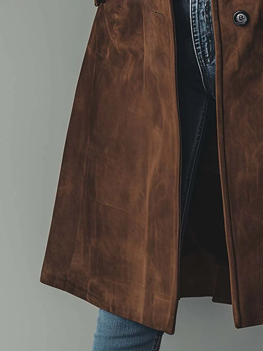Teresa | Vintage Style Suede Trench Coat - Image 5