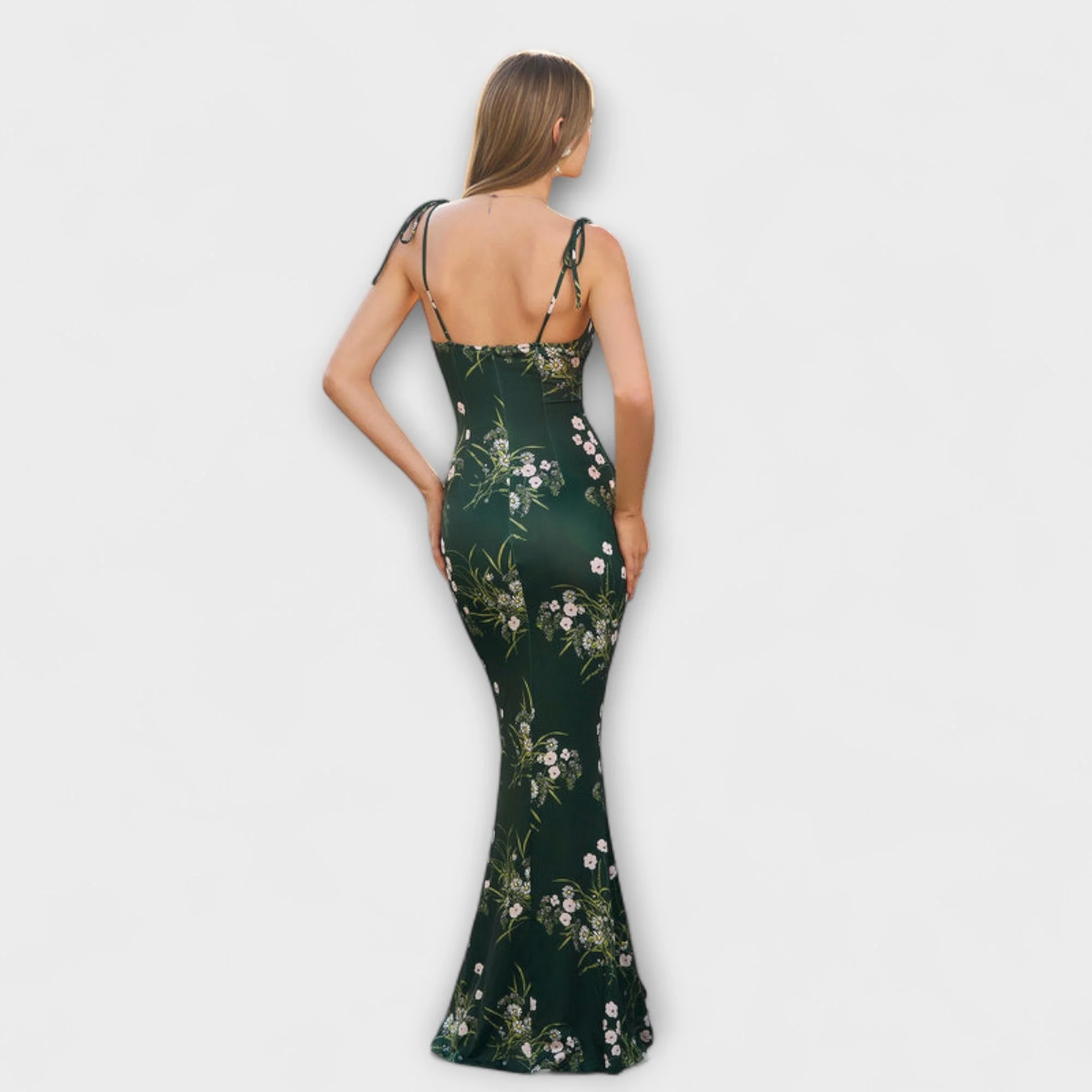 Thalia - Floral Print Prom Dress with Tied Shoulder Straps - Image 18